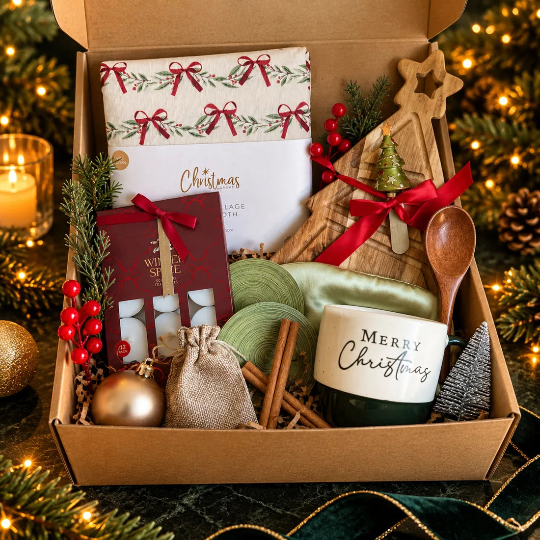 Merry & Bright Kitchen gift basket